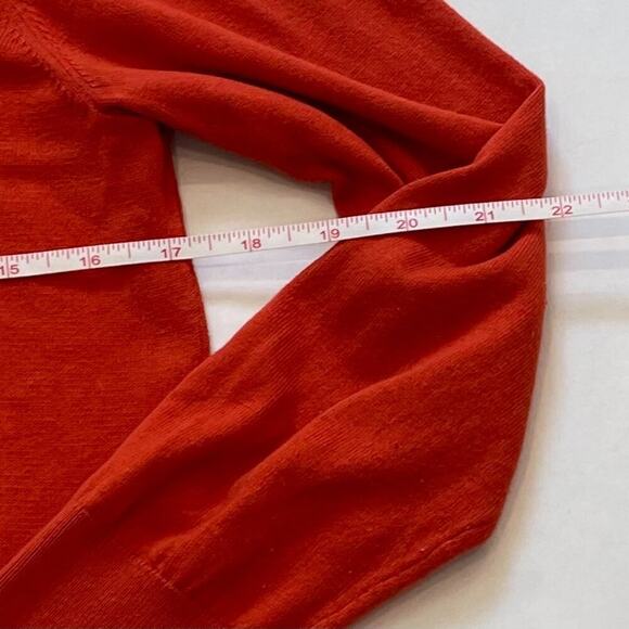 Banana Republic Silk Blend Carpe Diem Crew Long Sleeve Bitter Orange Sweater, M - Picture 8 of 9
